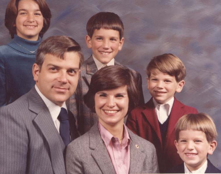 The Pietrina and Richard Schmitts around 1980 -- (l to r) Maria, Dick, Joe, Pietrina, John, Paul