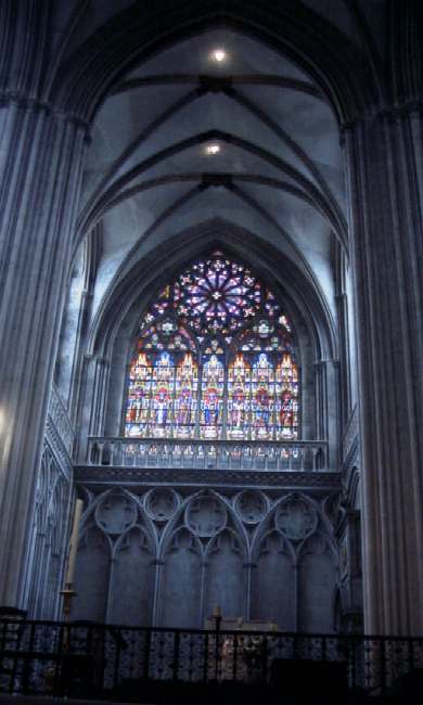 rose window from inside