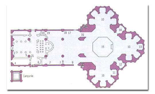 Here's a floor map looking North